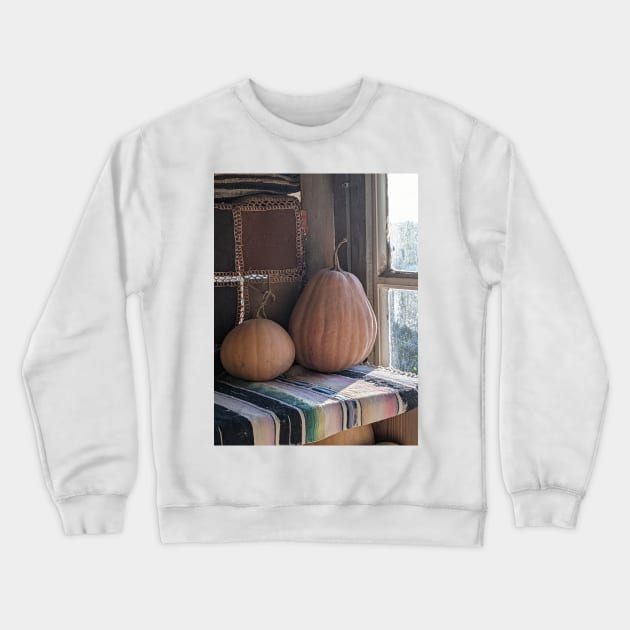 "Larder" garden pumpkins in a Greek treehouse Crewneck Sweatshirt by aeolia